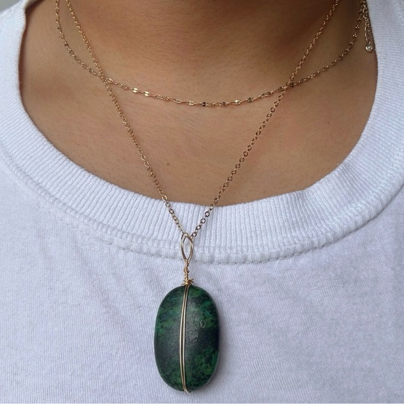 Chrysocolla Wire Wrapped Pendant - Picture 1 of 5